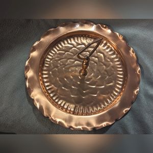 MCM GREGORIAN COPPER HAMMERED RUFFLE EDGE TRAY W/ SEAL AND SIGNATURE